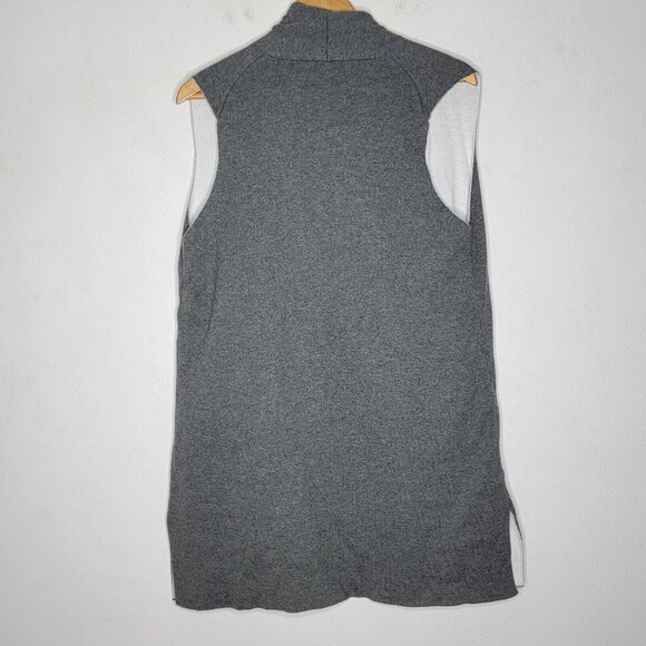 Eileen Fisher Small Gray Organic Cotton Sleeveless Open Cardigan Sweater S - Picture 2 of 5